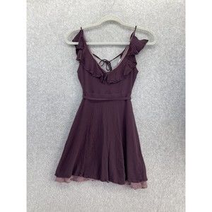 Ivy + Main Women's Dress Sleeveless Purple Mauve Size XS A Line Solid V Neck